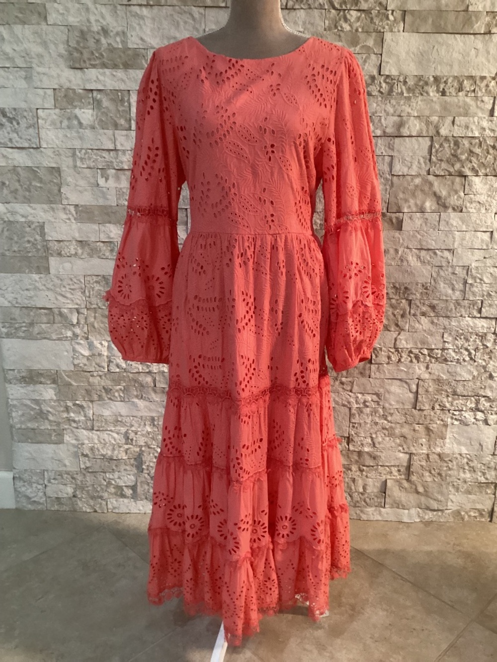 Kobi Halperin Zadie Long Sleeve Cotton Eyelet Dress